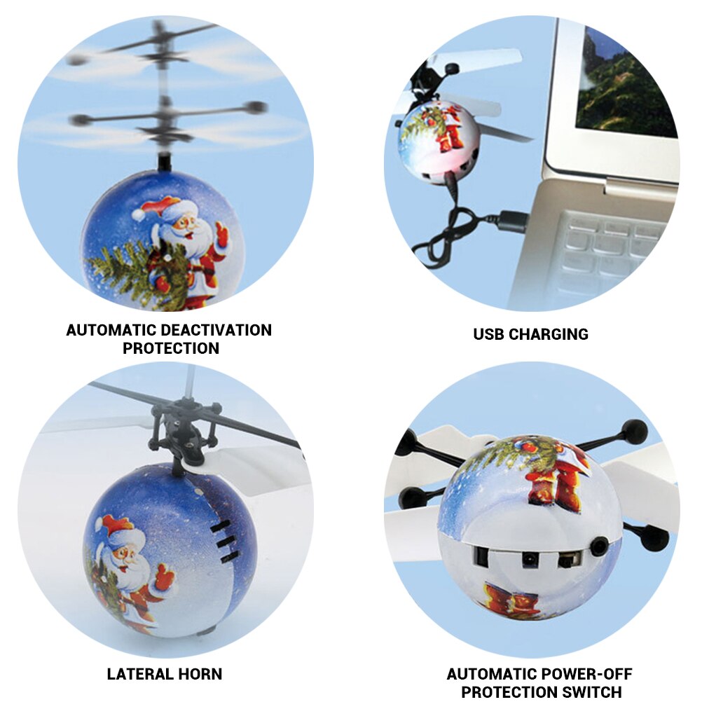 Rc flyvende bold lysende induktion helikopter bold mini induktion suspension hånd flyvende legetøj til børn børn jul