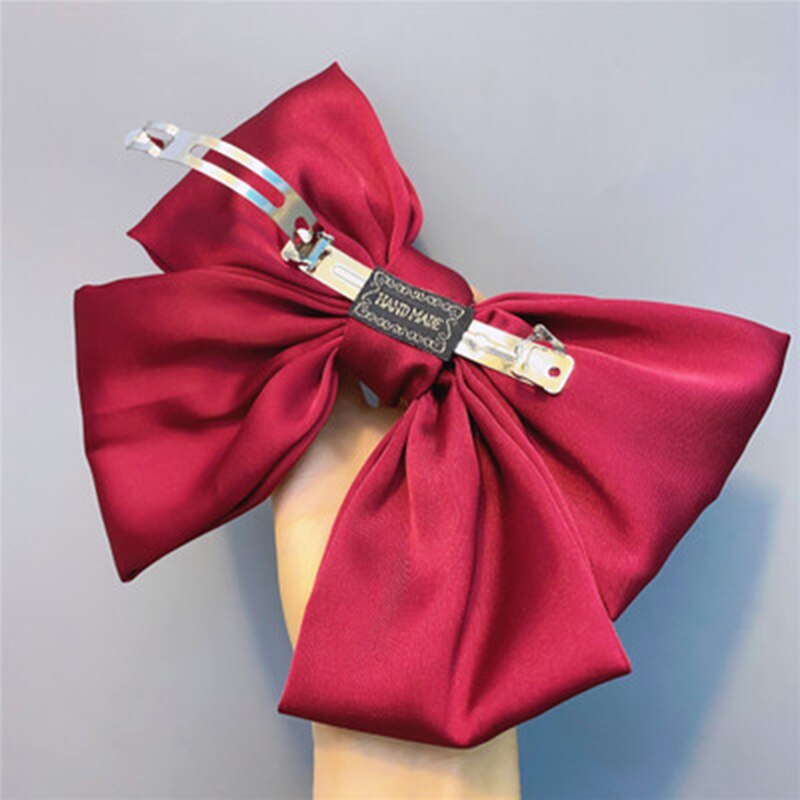 JIOFREE Ribbon Hairgrips Big Large Bow Hairpin For Women Girls Satin Trendy Ladies Hair Clip Cute Hair Accessories: D