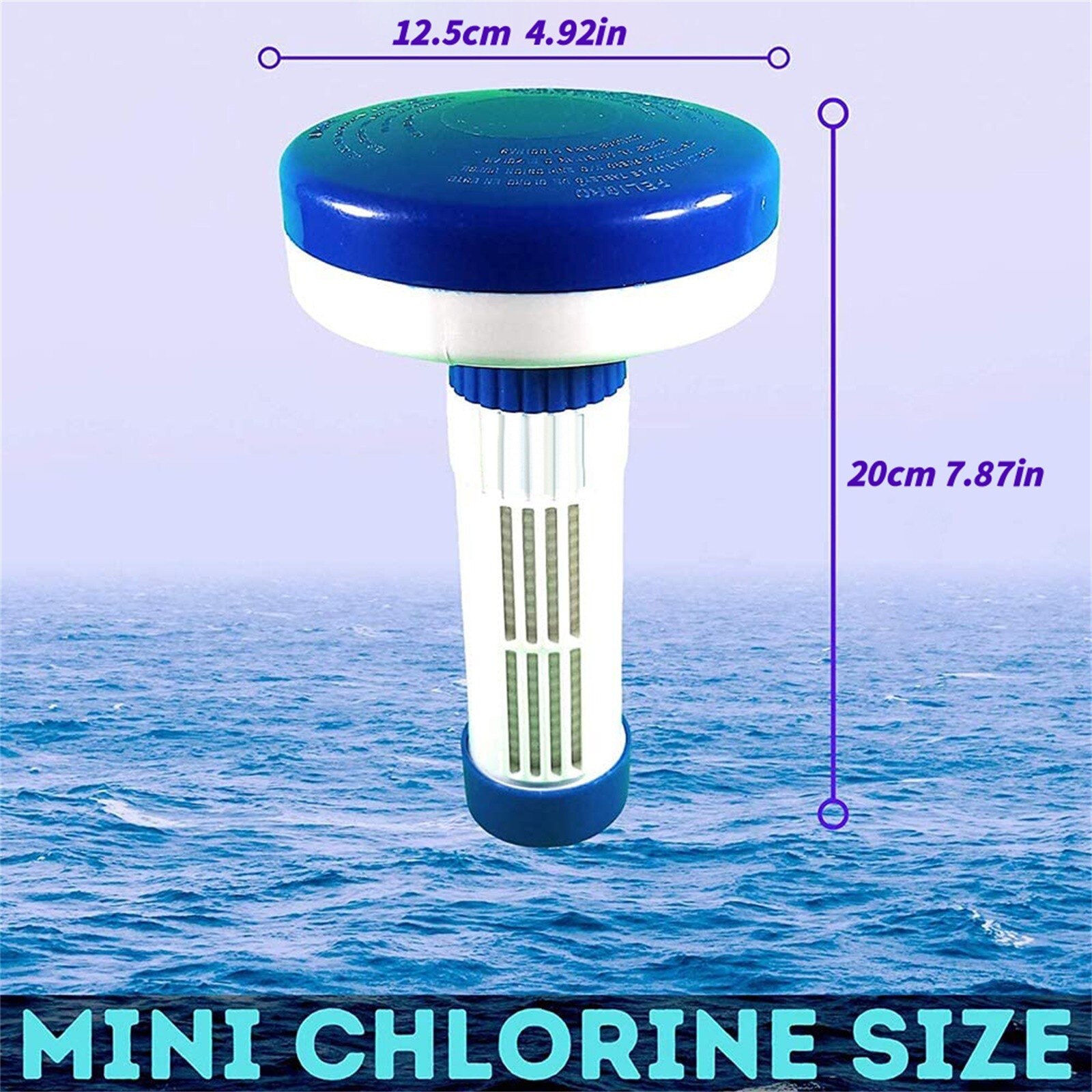 Floating Swimming Pool Blue Pool Dispenser Floater Dispenser Adjustable Rotating Pool Dispenser With Scale Plastic