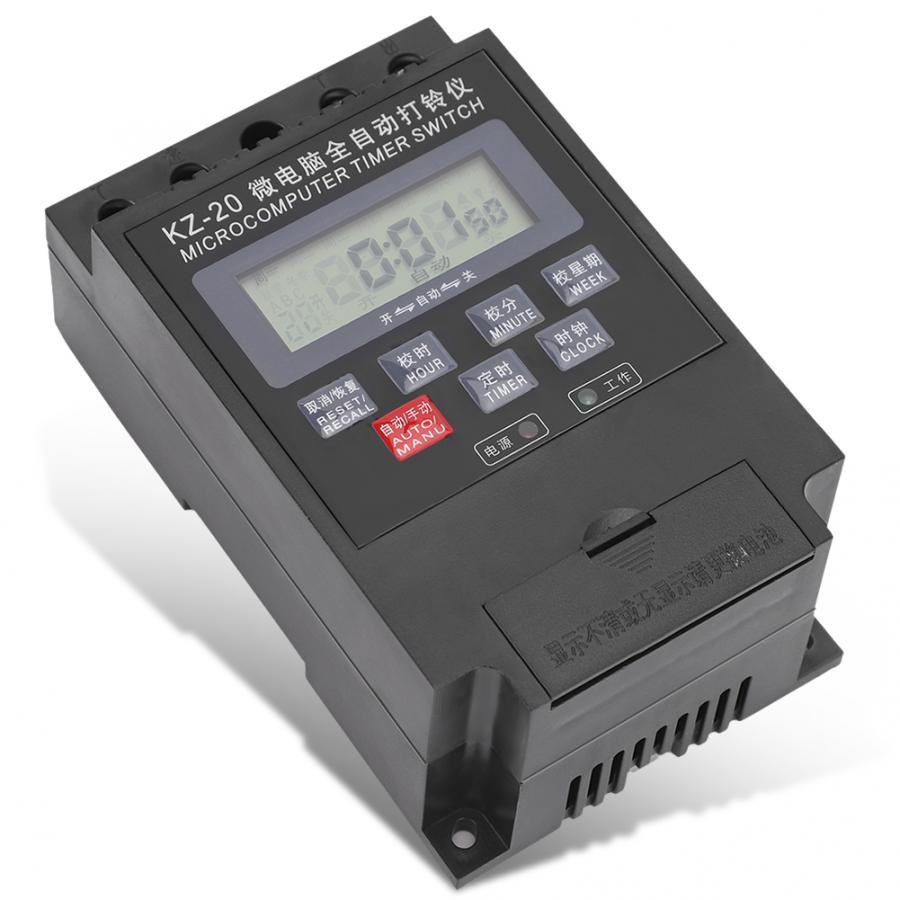 Temporizador de timbre eléctrico para KZ-20, interruptor de encendido/apagado programable para la escuela, relé de tiempo de 220V