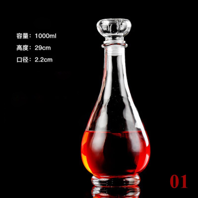 GLA-133-A de bouteille en verre de décanteur de vin clair de 750-1000ml
