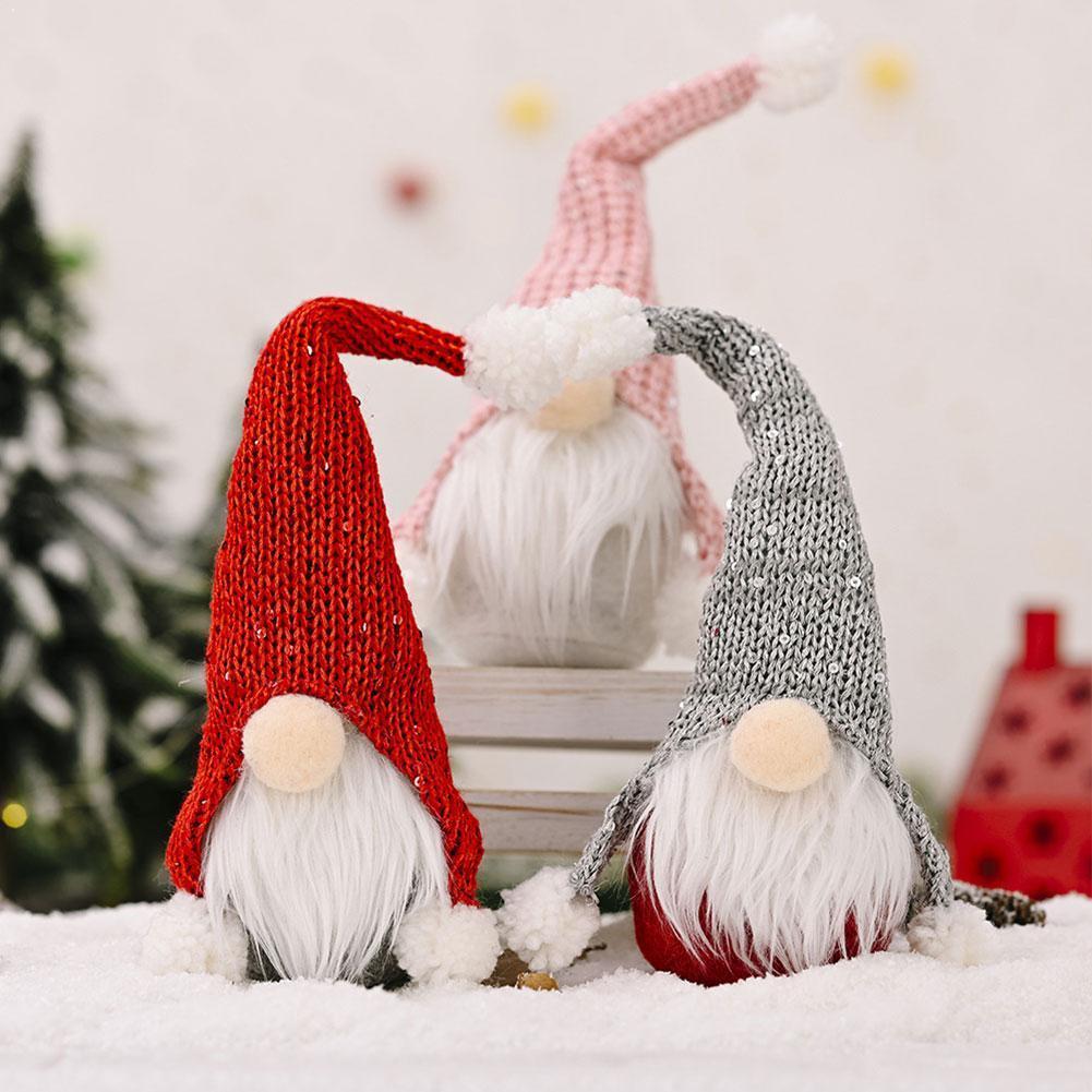 Kerst Pailletten Hoed Bos Oude Man Faceless Pop Ornamenten Jaar Decoratie Familie Boom Kinderen Kerst I8O6