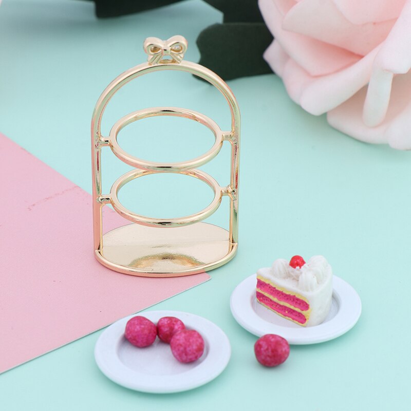 1PCS 1/12 3D Miniature Food DIY Craft For Dollhouse Mini Cute Dessert Pan Cake Stand Fruit Tray Doll Kitchen Toys