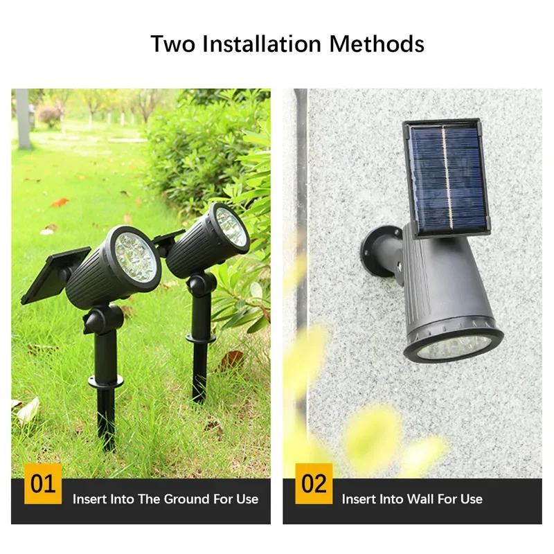 9-LED-zonne-spots buiten IP65 waterdichte helderheid verstelbare spotlicht tuin achtertuin oprit patio decorlamp
