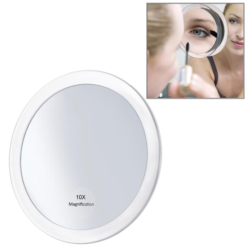 5.9 tommer 10x forstørrende rundt spejl makeup spejl sammenfoldelig lomme kosmetisk spejl forstørrelsesspejl med 3 sugekopper