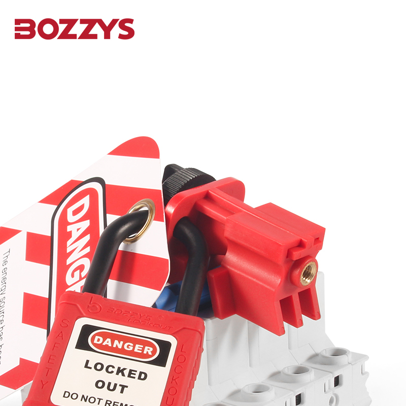 BOZZYS Serrature di bloccaggio per interruttori universali multipolari abbinate a lucchetti e contangenti per il blocco dell'isolamento elettrico