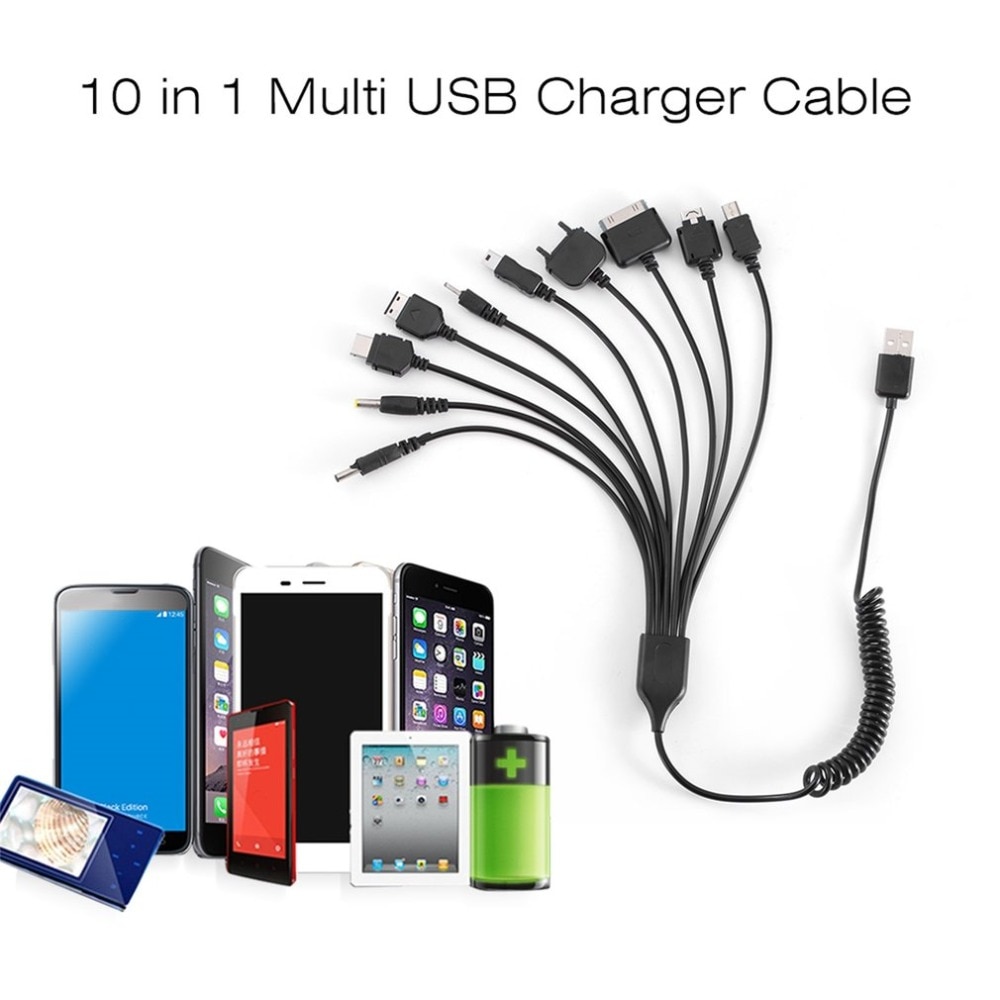 10 in 1 Universele Draagbare Lichtgewicht Multi Functies Standaard USB Charge Oplaadkabel Compatibel met De Meeste Merken Telefoons