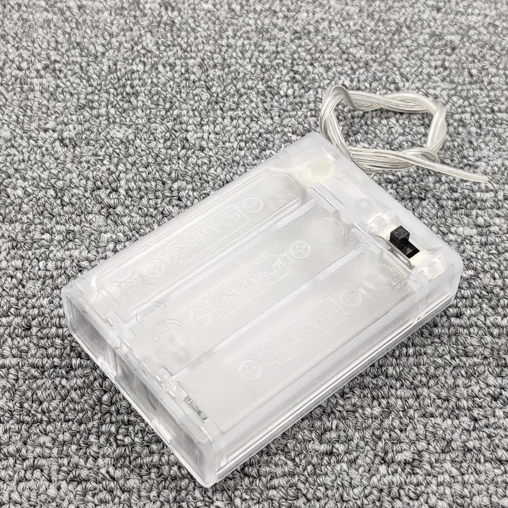 AA Battery Holder Battery Storage Case With Switch AA Battery Box Case With Switch Transparent