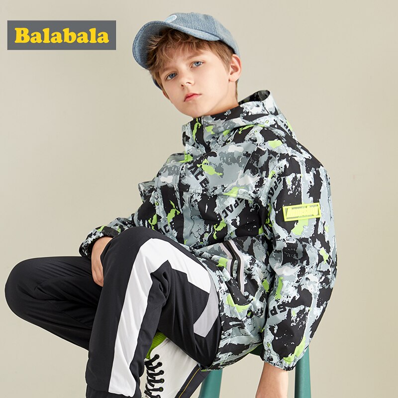 Balabala, chaqueta para niños, top , nueva, informal, suelta, de manga larga, con capucha, Camuflaje, chaqueta de con personalidad