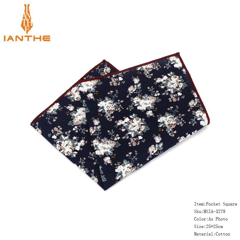 Brand Style Hankerchief Scarves Vintage Cotton Pocket Hankies Men's Pocket Square Handkerchief Flower Paisley Hanky: IA3279
