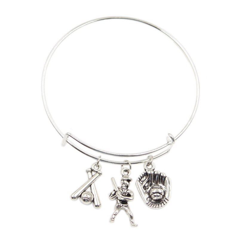 I Love Baseball Bat Baseball Hat Glove Pendant Diy Handmade Charms Men Women Bangles Jewelry Souvenir For: type 2