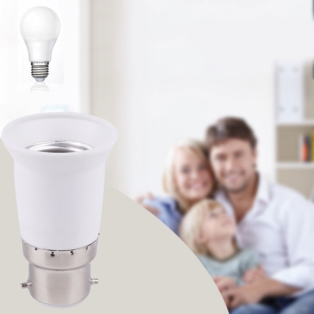 Lamp Holder Adapter B22 Bayonet To E27 Screw Mouth Fireproof Material Plastic Converter Conversion Socket Light Bulb Adapter