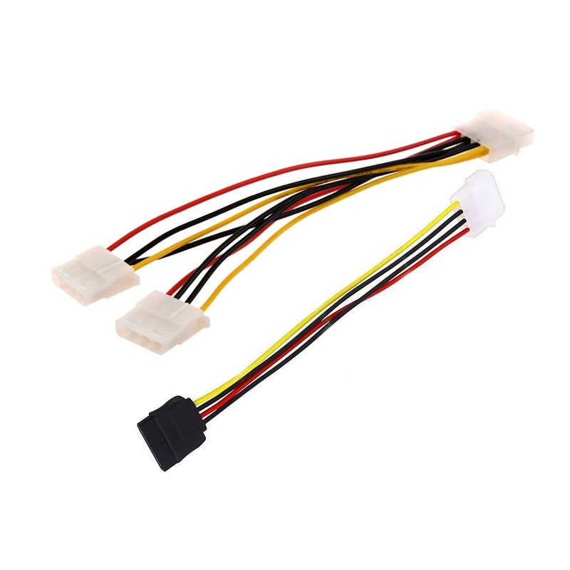 1Pcs Molex 4 Pin Voeding Y Splitter Kabel & 1Pcs Ide/Molex/IP4/4-Pin Naar Sata Power 15-Pin Connector Adapter Kabel