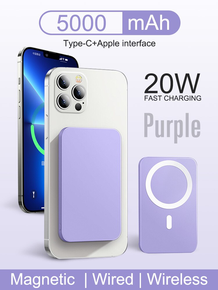 10000mAh Portable Magnetic Wireless Power Bank 15W Fast Charger For iPhone 12 13 Pro Max Mobile Phone External Battery