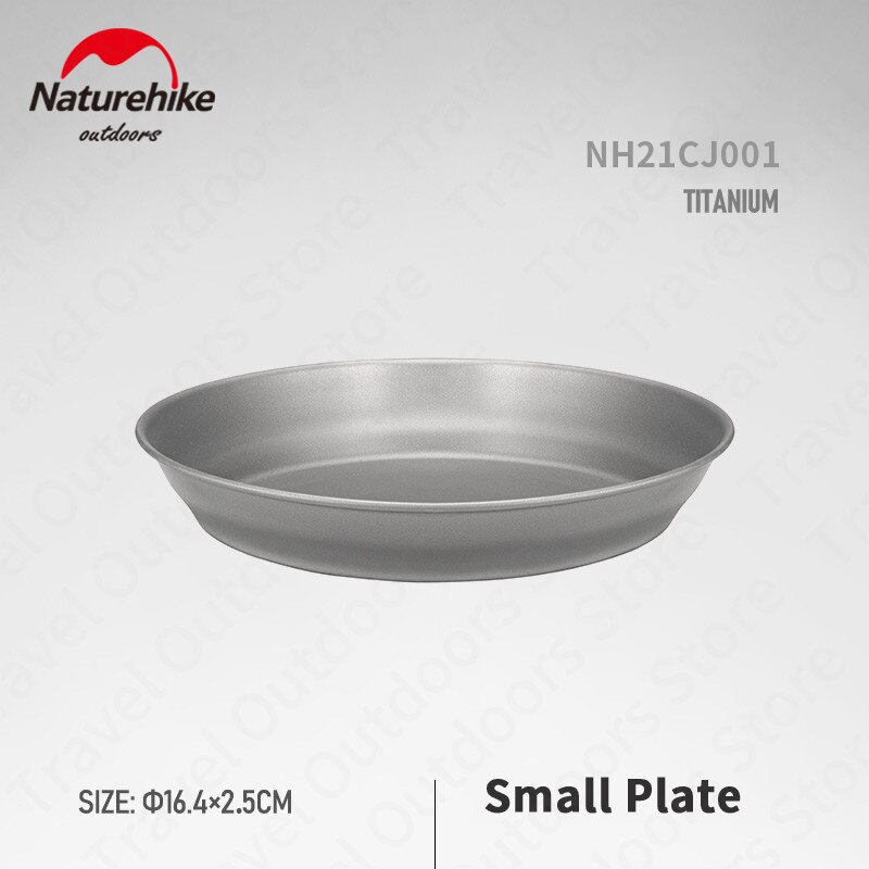Naturehike Tragbare Titan Geschirr einstellen 200-800ml Salat Schüssel/Platte Ultraleicht BBQ Gericht draussen Abendessen Reise Abendessen platte einstellen: klein-Platte