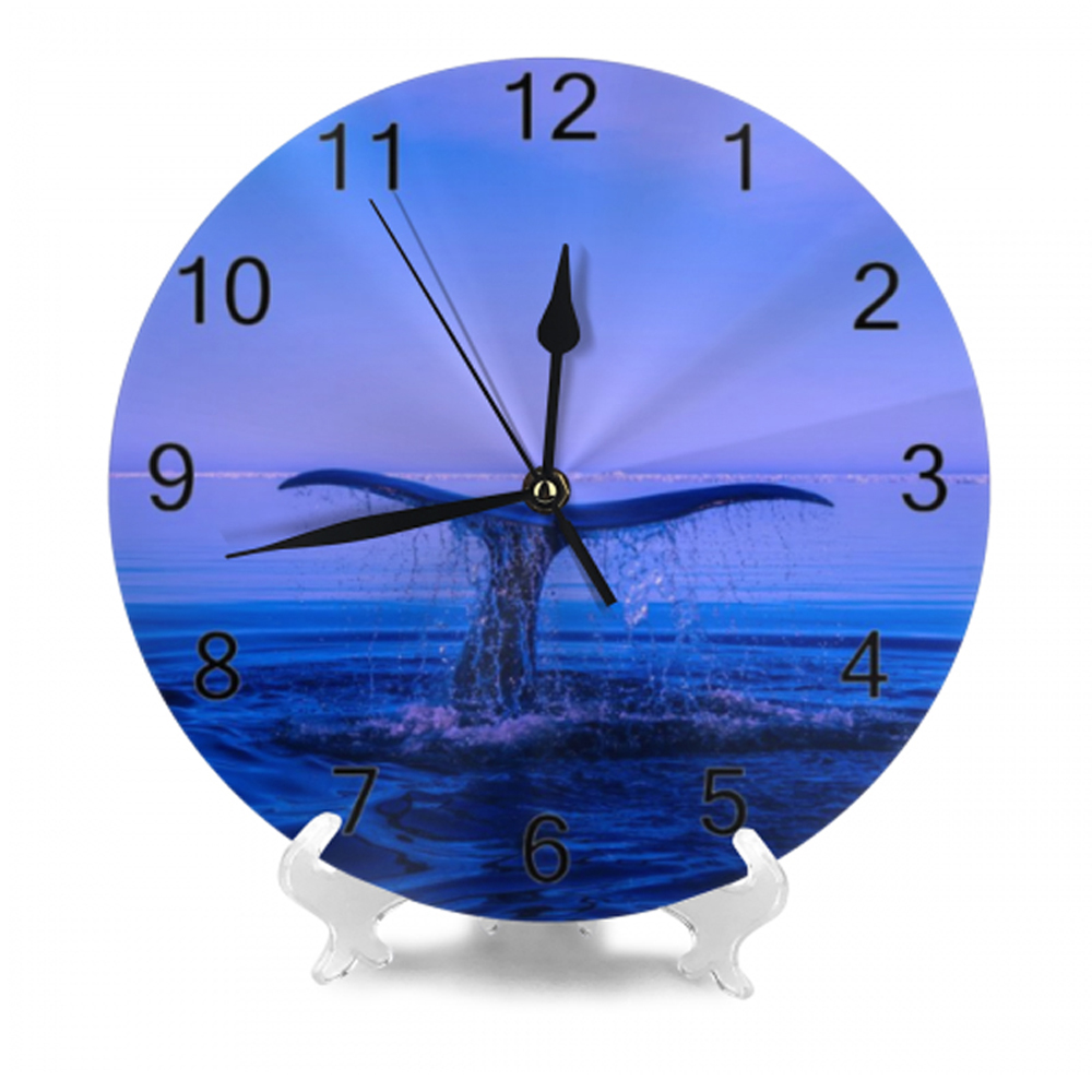25CM Round Wall Clock Numeral Digital Dial Mute Silent Non-Ticking Marine life Battery Operated Clocks for Home Study Room: SZA1073