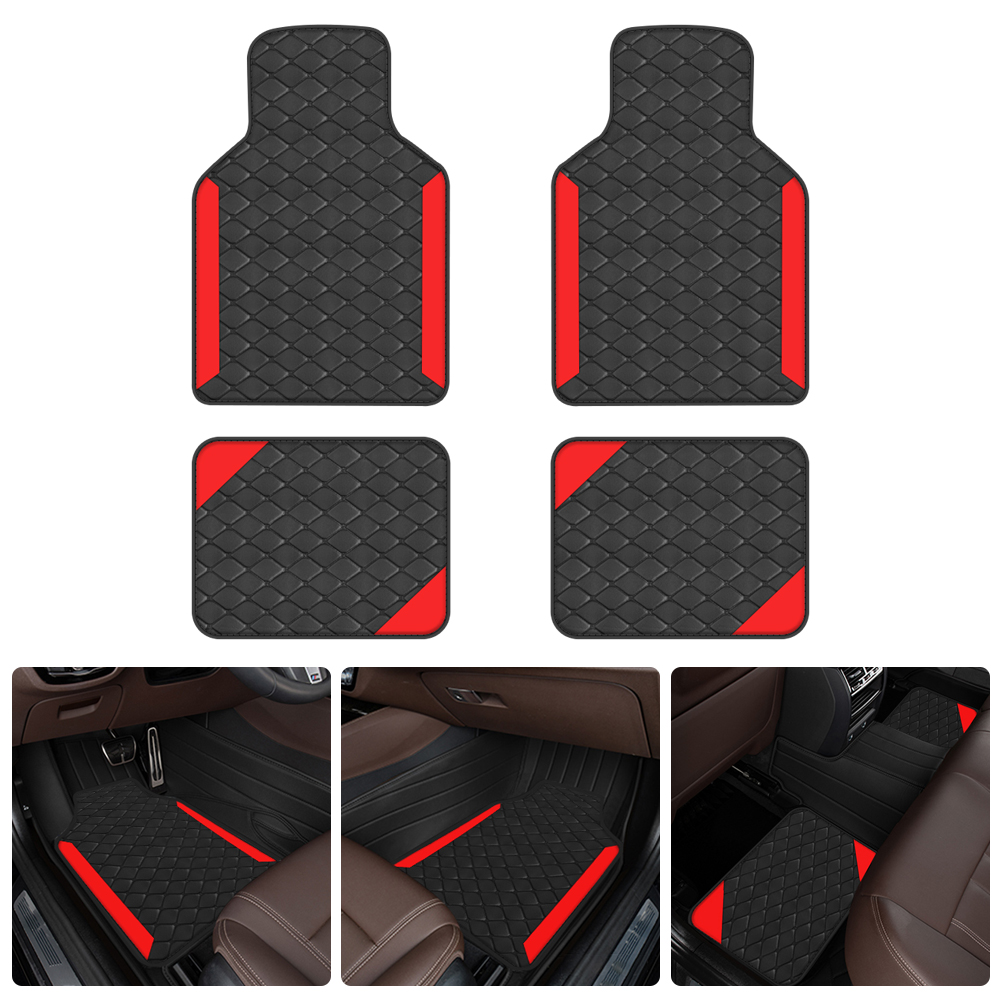 4 stücke Luxus Teppich Boden Matte Set Für Linkslenker Universal Auto Matte Schutz Pad Pu Leder Für Tragen-beständig Nicht Slip