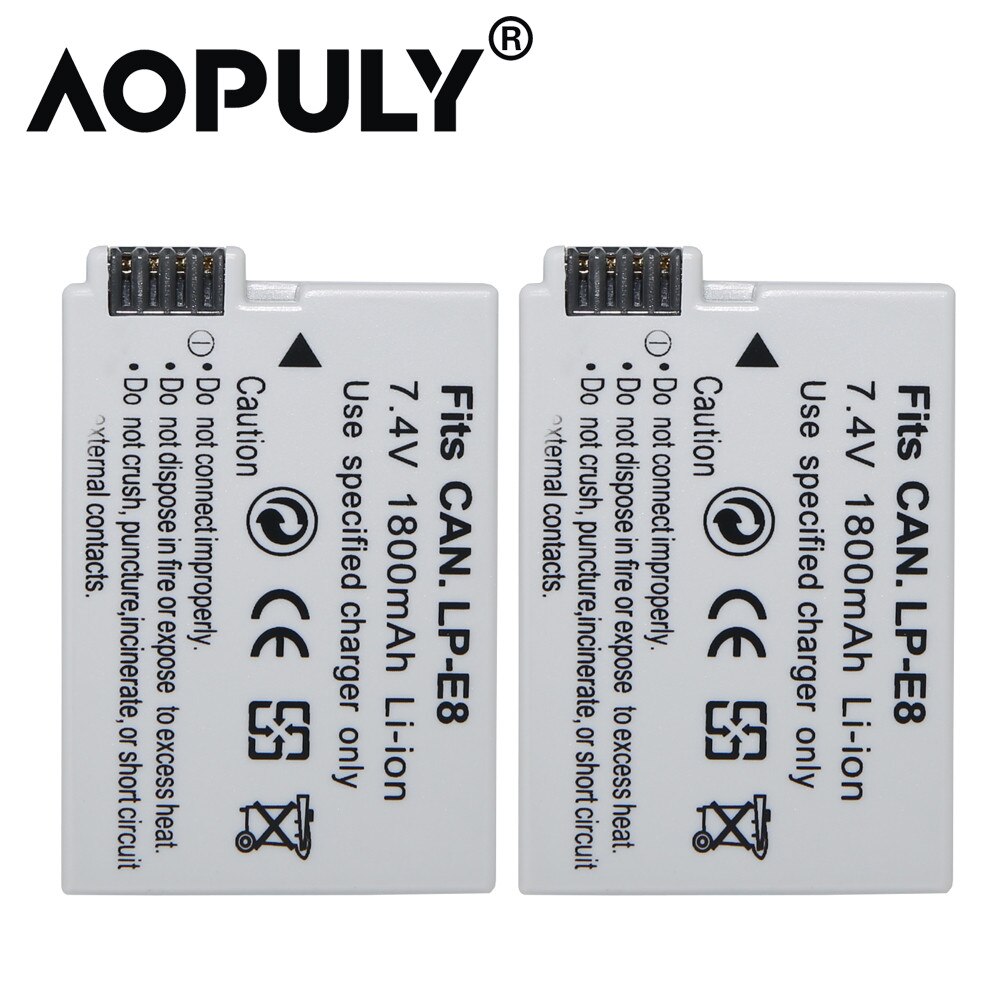 Batterie LPE8 LP E8 2000mAh, pour Canon EOS 550D 600D 650D 700D X4 X5 X6i, avec écran LCD et USB, double chargeur, LP-E8