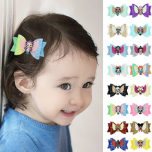 Kinder Glitter Haar Bögen Haar Clip Multi-schicht Pailletten Schöne Bling Bögen Hairgrip Haarnadel Haar Zubehör Kinder Halloween