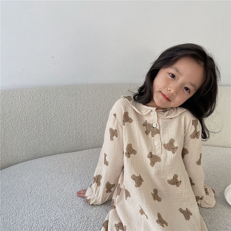 MILANCEL 2022 primavera nuovi pigiami per bambini biancheria da notte per bambina camicia da notte a maniche lunghe pigiama per ragazze coreane pigiama per bambini di moda