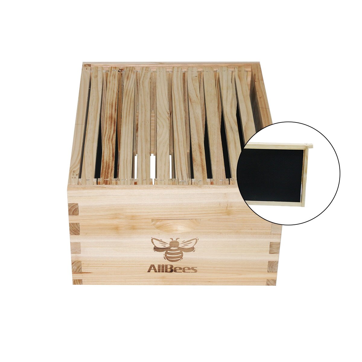 Fir Assembled Deep hive box 10 Pieces Pine hive frames 10 Plastic foundation sheets Beekeeping Tools Equipment Unassembled