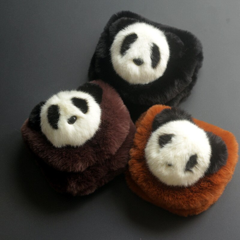Children's Mini Cartoon Panda Crossbody Bag Girls Cute Plush Panda Coin Purse Shoulder Bag For Children Kid Plush Bag
