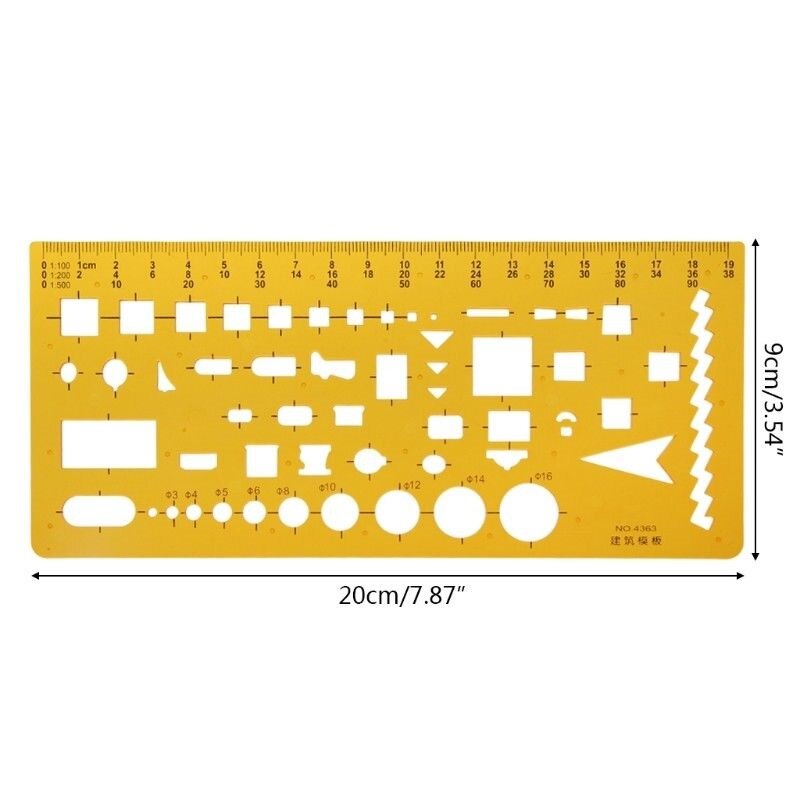 XRHYY Flow Chart Symbol Drafting Template Ruler Stencil Measuring Tool Student School Product Kit Lab&amp;Scientific Supplies: 4363
