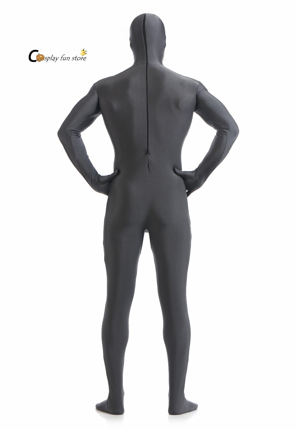 Volwassen Full Body Spandex Lycra Zentai Pak Sliver Zwarte Strakke Pakken Pure Kleur Halloween Party Unitard