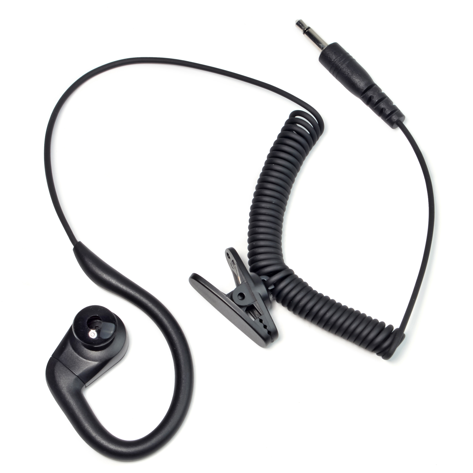 3,5 mm luister alleen oortelefoon compatibel met luidsprekermicrofoon, G-vorm oorhaak Ontvang alleen headset voor politiebeveiliging wetshandhaving: Default Title