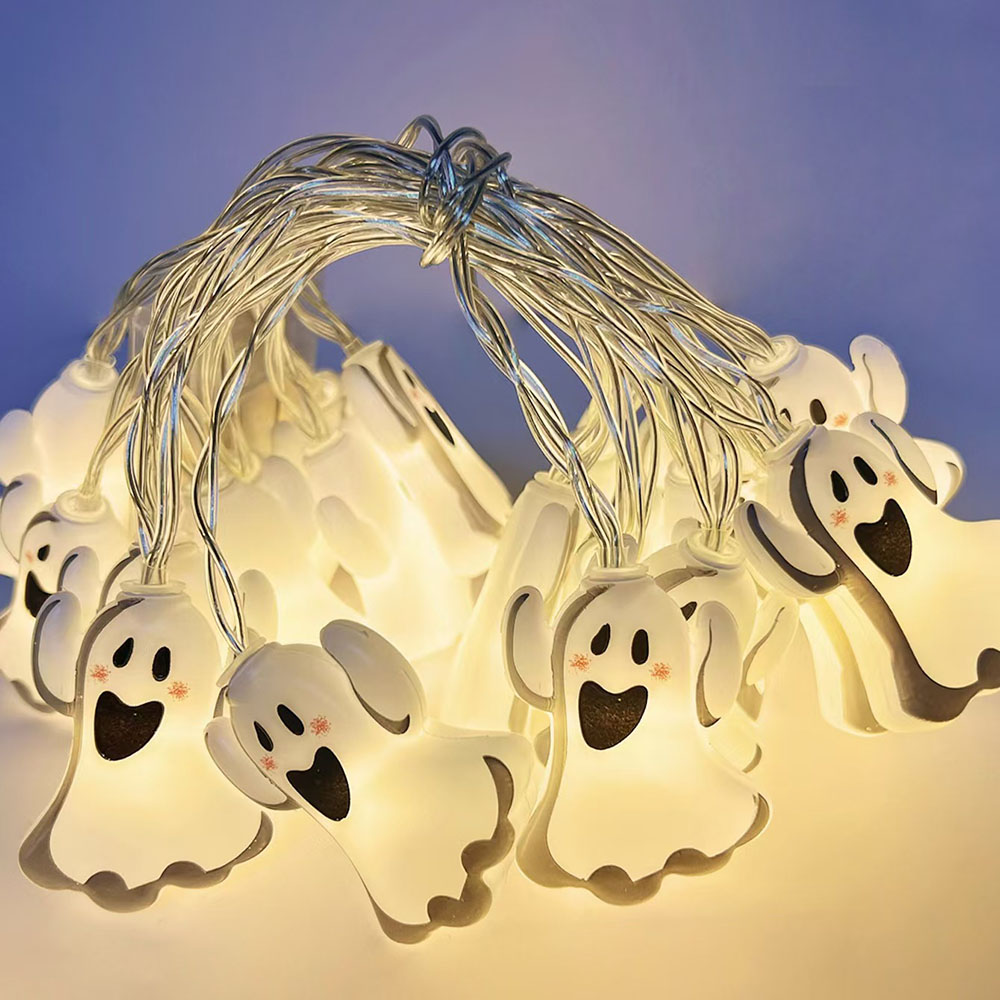 Halloween decoratie LED-lichtslingers, pompoen Ghost spinnenweb hanglamp, thuis buiten lantaarn rekwisieten: L / Olijf