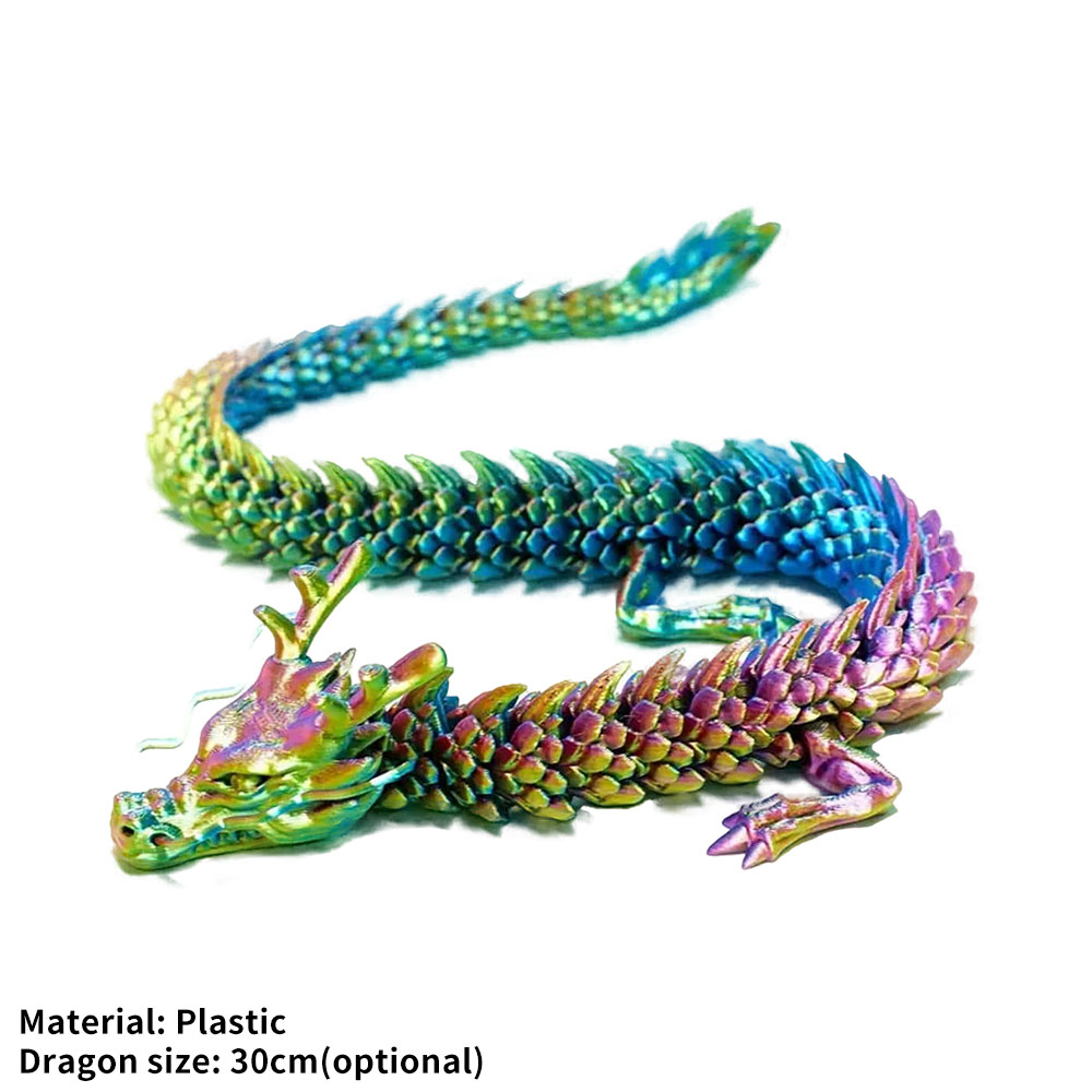 3D-gedruckter chinesischer Drache, Ganzkörpergelenke, die Heimtextilien und Dekorationen bewegen werden, die kreativen Spielzeuge sammeln wert: Licht Grau