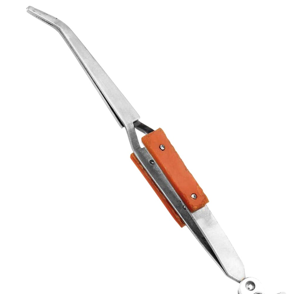 1 PC Tweezer Soldering Clip Bouncing Clip Multi-directional Soldering Welding Fixed Tweezers Curved Mouth Clips Stainless Steel