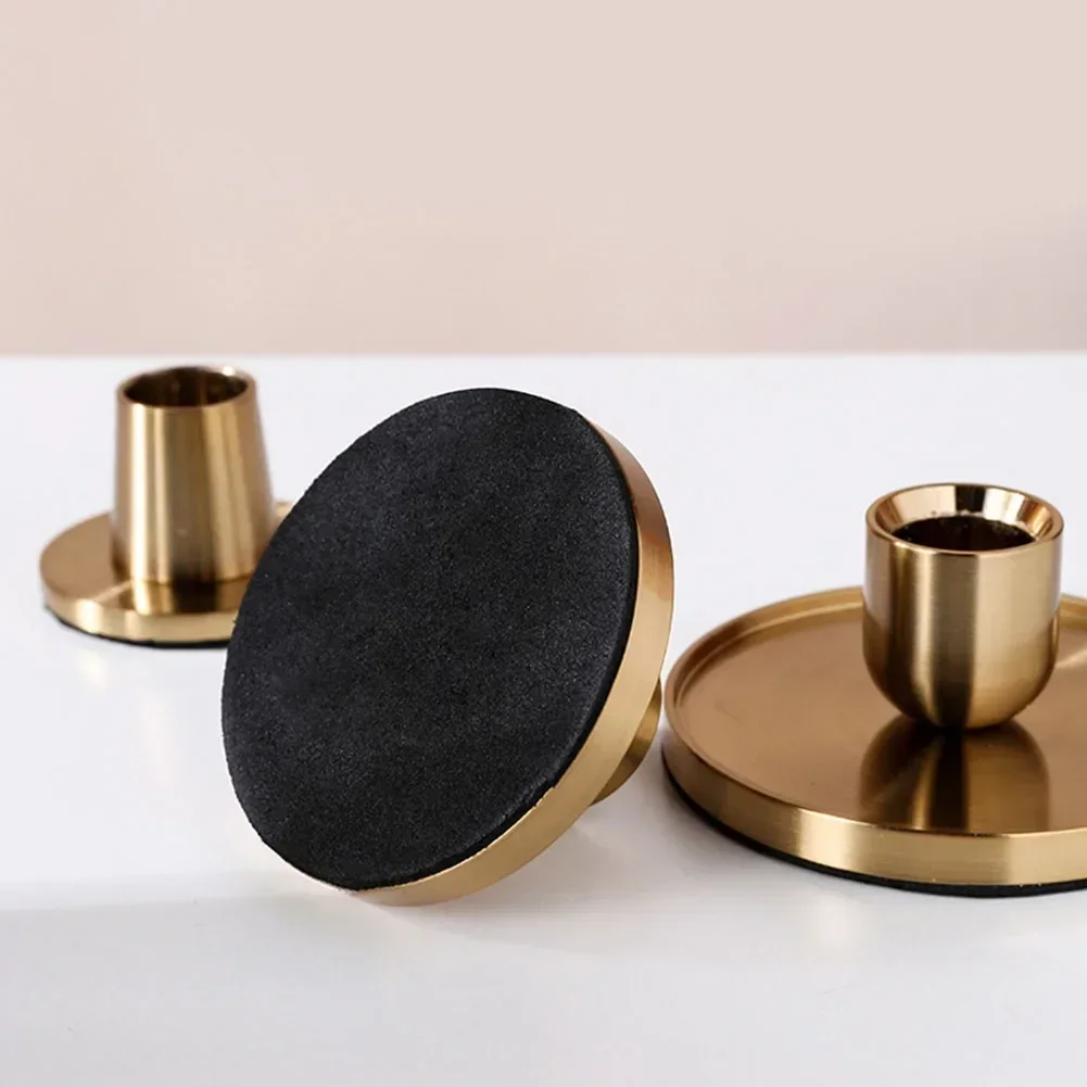 1pcs Candle Holder Desktop Candlestick Adornment Metal Candlestick Taper Candle Holder With Handle Home Wedding Decorations