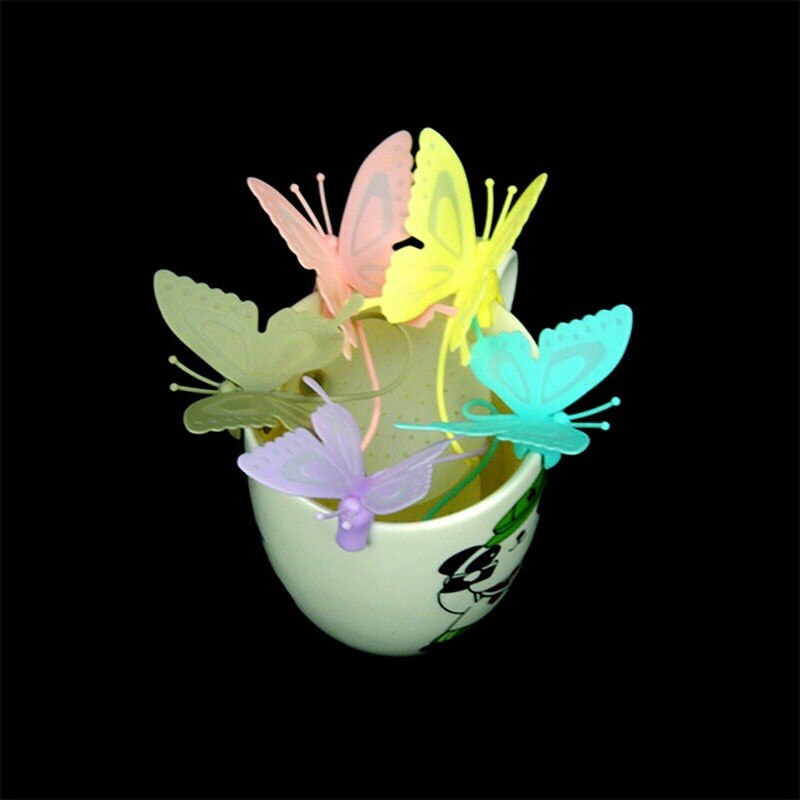 Tea Infuser Filter Strainer Butterfly Shaped Strainer Silicone Tea Bag Holder Reuseable Food Safe Filter Kitchen Accessories