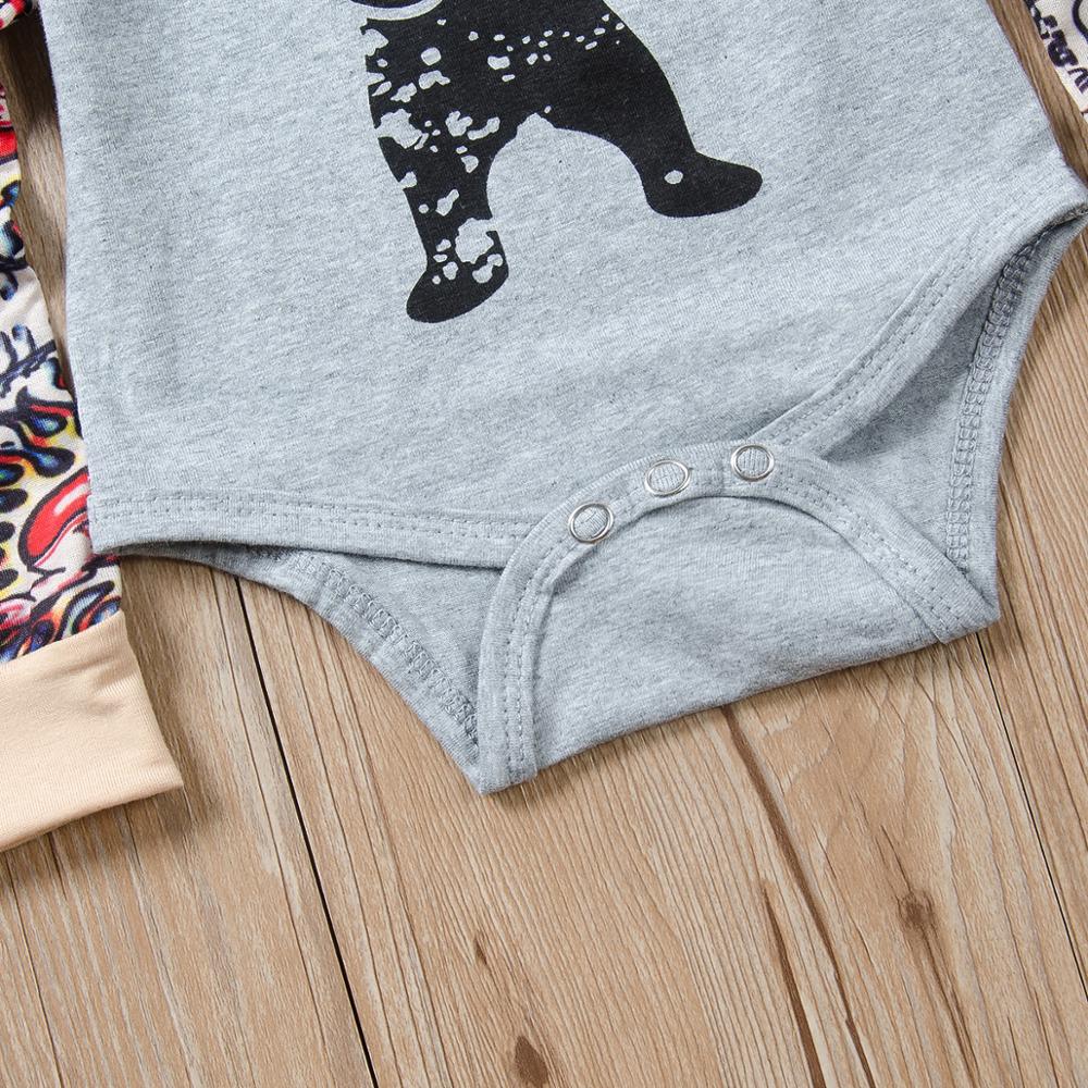 Kid Baby Boy Clothes Grey Long Sleeve Bodysuit Bebe Children Jumpsuit Cloth Outfit