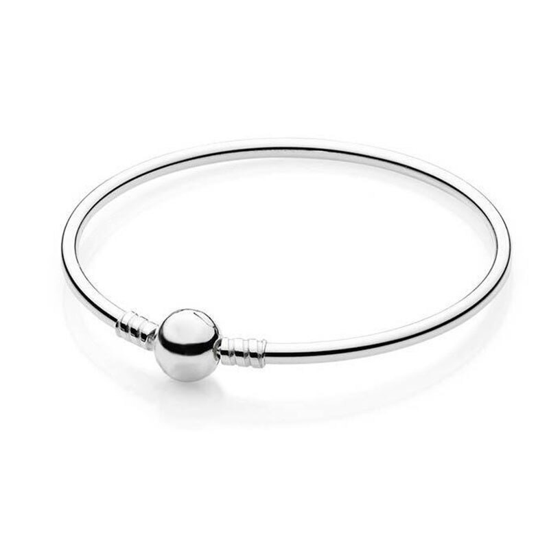 Real 925 sterling Silver Beads Snake Chain Bracelet Fit original Pandra bead charm Women Bracelet Jewelry 2021: 1 / 20 centimetri