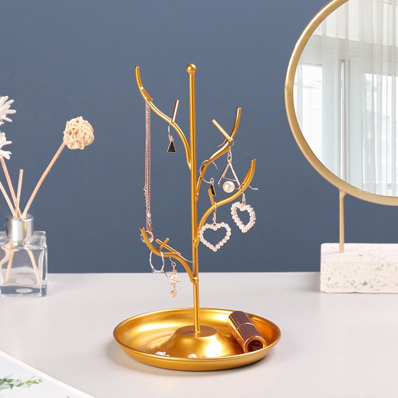 Smykker display bakke rack øreringe ring jern beslag kommode desktop dekoration halskæde opbevaringsholder