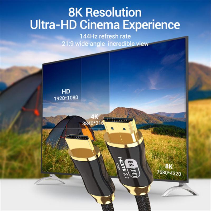 8K @ 60H Hd Hdmi 2.1 Kabel 48Gbps 3D Vision 8K Hdmi Naar Hdmi Adapter Kabel voor Hdtv Box Dvd Projector Computer Ps 3 Ps 4
