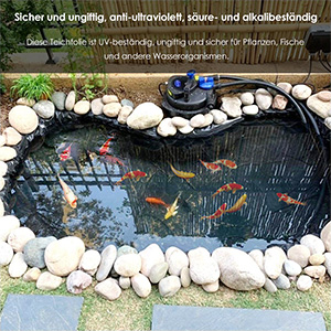 Fish Pond Liners Flexible Gardens Pools Membrane Waterproof Streams Fountains Reinforced Landscaping Liner Black