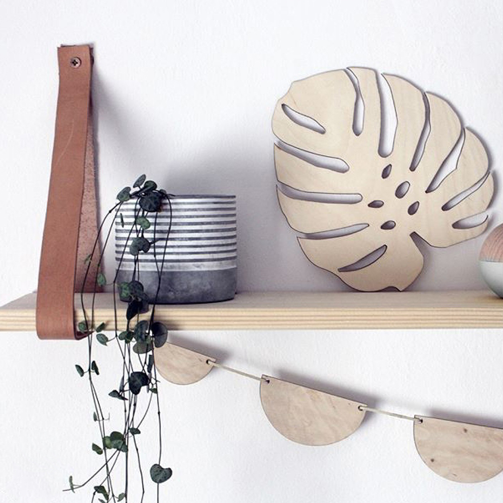 Pohjoismainen tyyli ontto puinen lehti ornamentti moderni koti lasten makuuhuoneen sisustus tee itse koristeet puu ornamentti leikkaukset craft