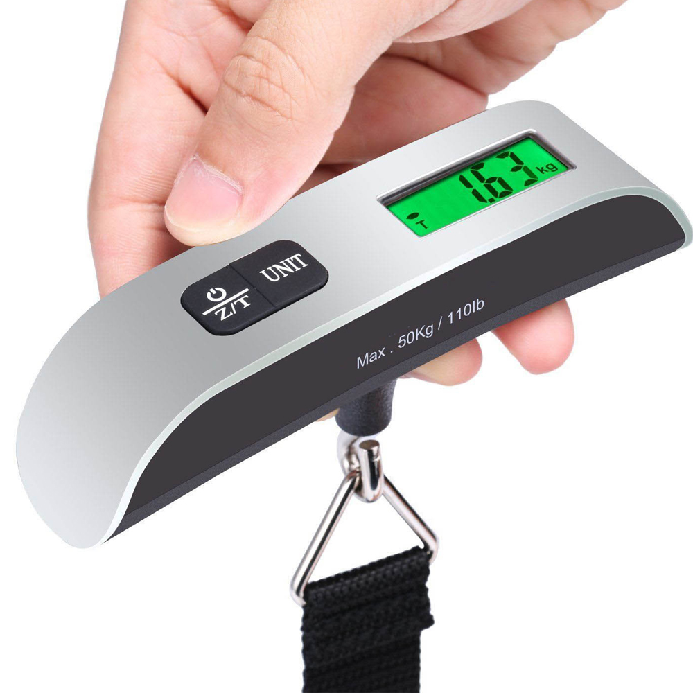 50kg tragbare elektronische Handgepäck waage lcd Digital anzeige Waage Koffer Reise wiegt Gepäck gewicht Werkzeug