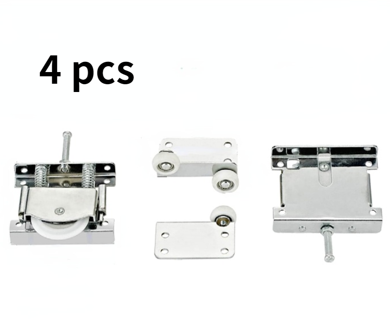 4pcs thickened heavy-duty sliding door rail cabinet door push-pull sliding wheel slottless door crane rail slide silent rail Kit