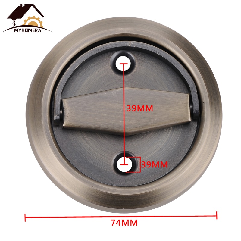 Myhomera Double-sided Door Lock Stainless Steel 304 Recessed Invisible Handle Home Safety Hidden Door Pulls Fire Proof Locks Set