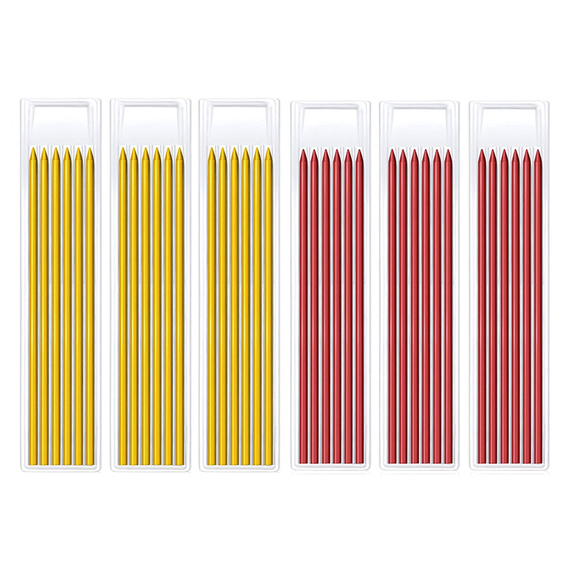 Solid Carpenter Pencil Set Woodworking Tools Mechanical Pencil Set Construction Carpenter Marker Multi-box Refill Leads Scriber: Chocolate