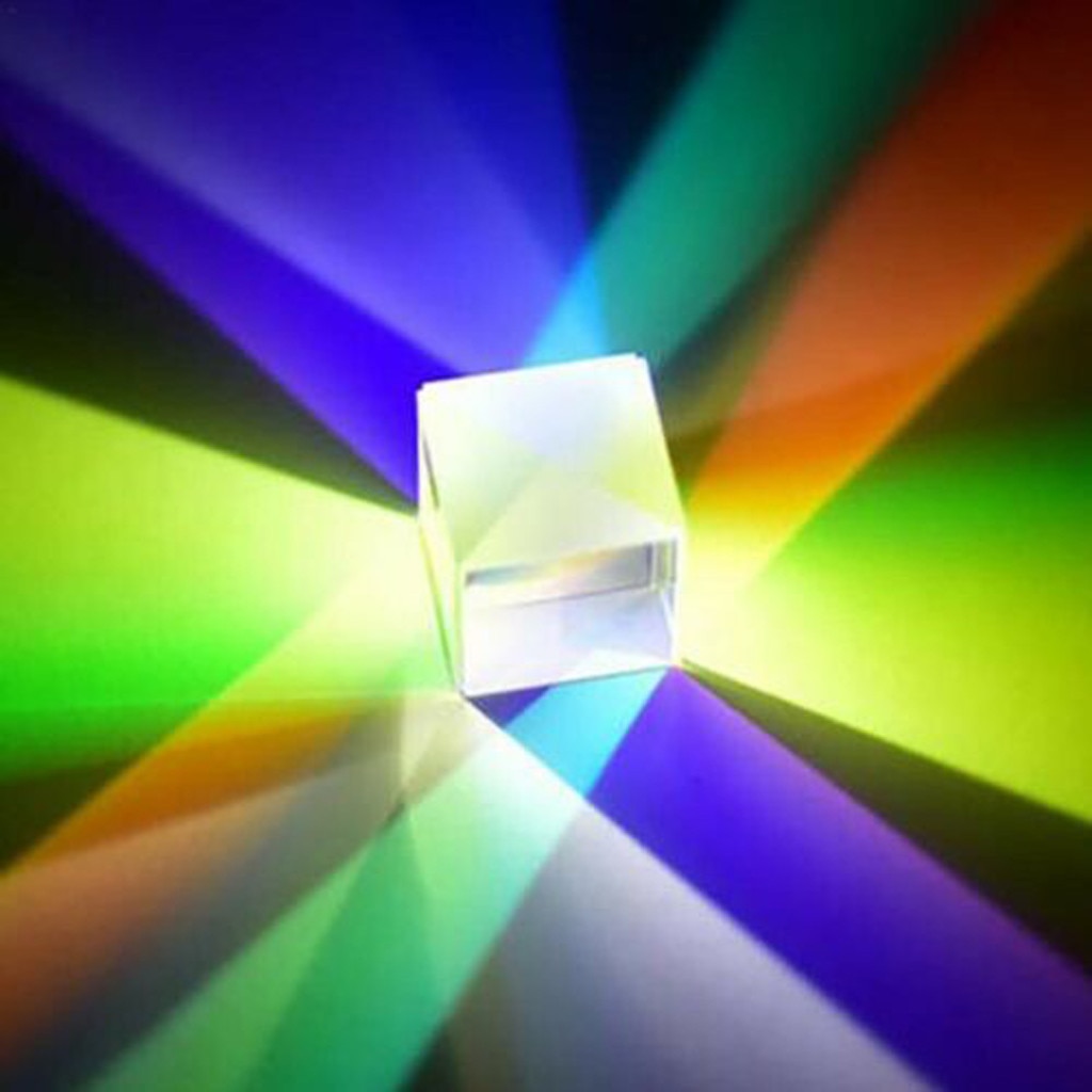 Cmy Op-Tic Pr-Ism Cubes-Optische Glazen Prisma, rgb Dispersie Zes-Zijdige Transparante Module Optische Glas Klasse Speelgoed Onderwijs Tool