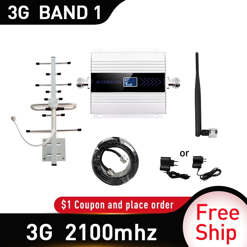 3 グラム WCDMA band1 2100 信号ブースター 65dB 利得 3 3G UMTS 2100mhz 携帯携帯信号リピータアンプ gsm 3 グラム Amplifi アンテナ