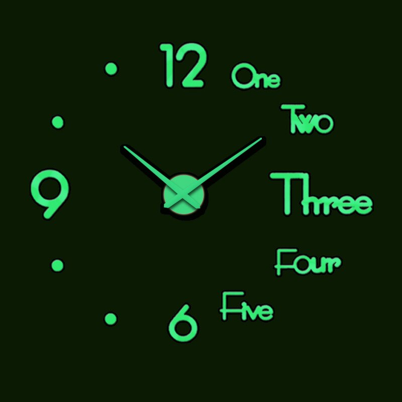 3D Lichtgevende Wandklok Grote Diy Klok Acryl Muurstickers Woonkamer Quartz Naald Horloge Home Decor Reloj De Pared: I