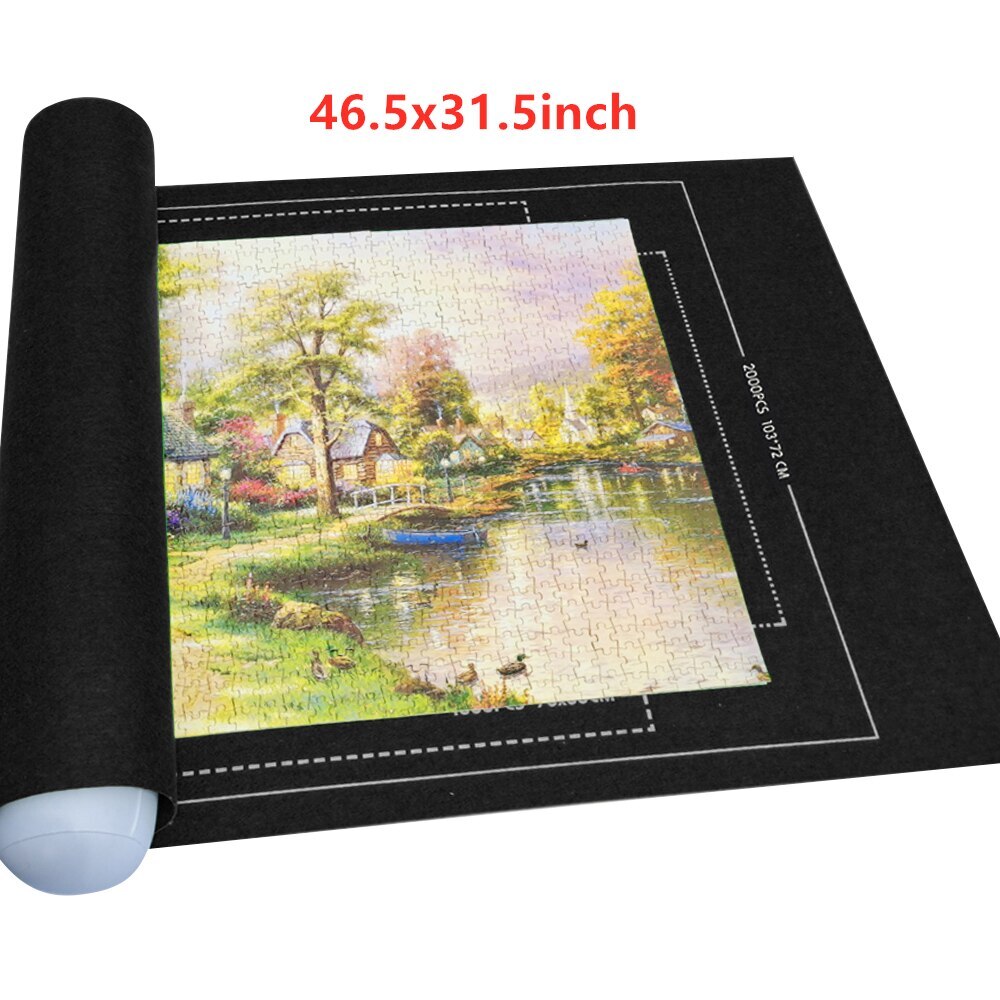 Puzzle Storage Mat Roll Up Puzzle Felt For Up To 3000 PCS Puzzle Game Puzzle Blanket Adults Children Decompression Intelligence: black 1pc M