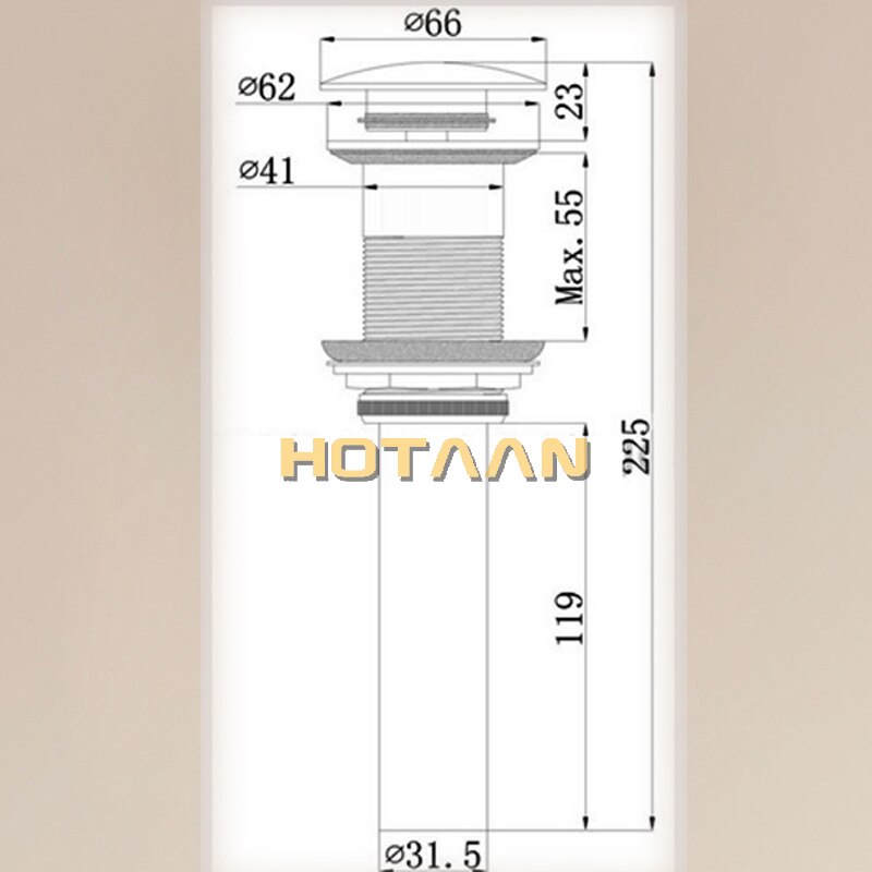 En Retail Modern Golden Brass Basin Sink Drain Waste Vanity Afdruiprek Wastafel Afval