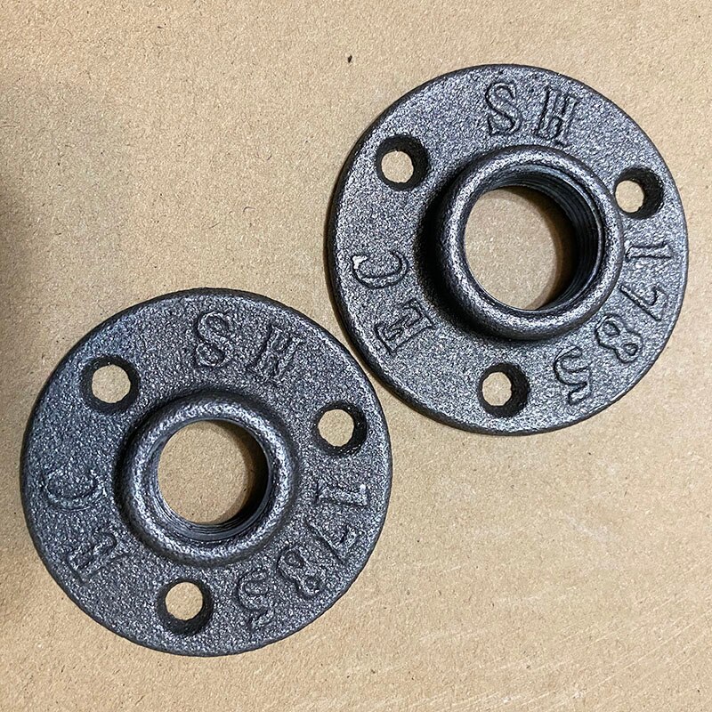 Casting Iron Flange DN20 DN15 Pipe Fitting Funiture Hardware 1/2" 3/4" flanges 10 pieces